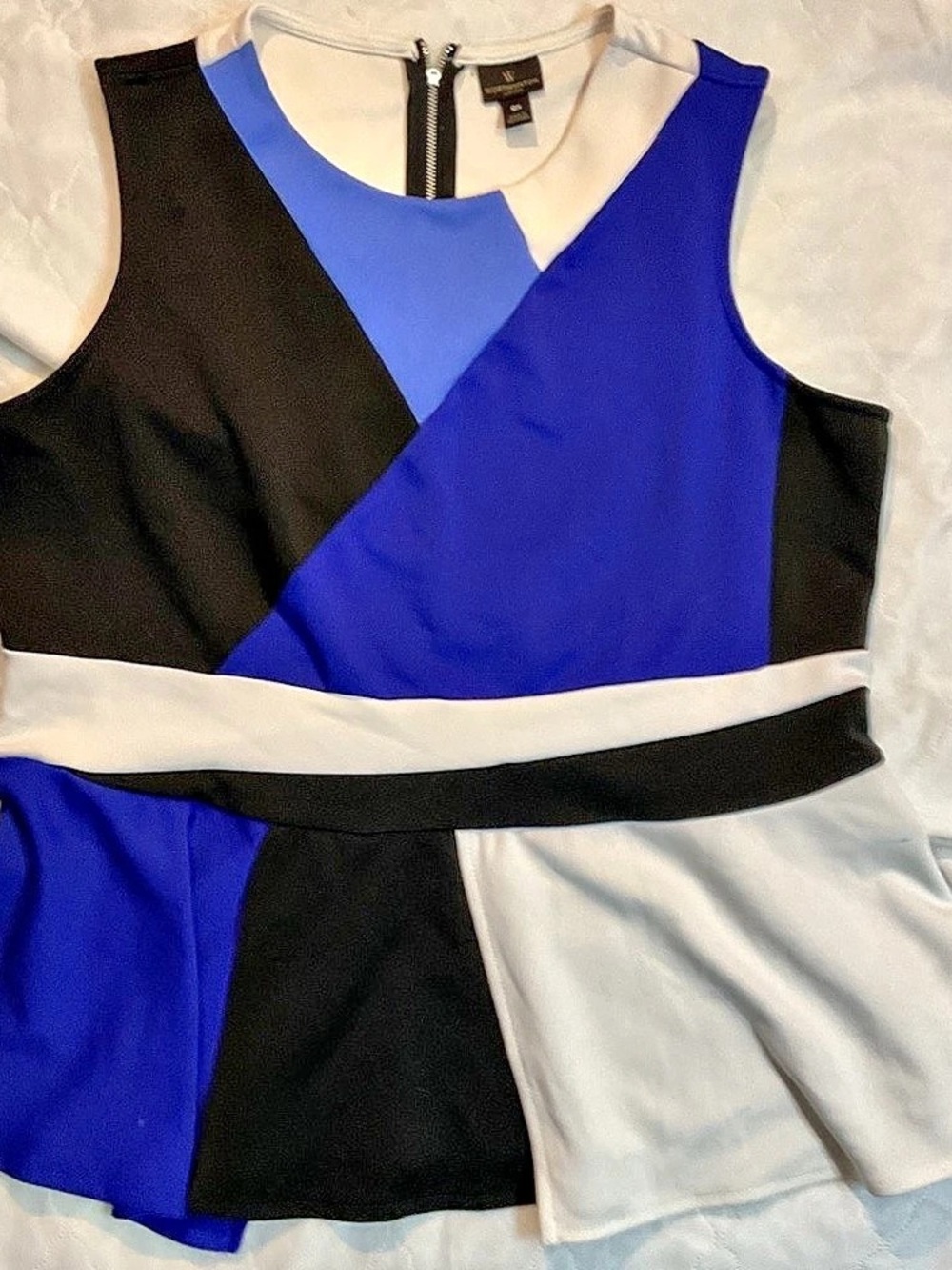 Worthington Color Block Mini Dress in Blue & Black Size 0X Like New